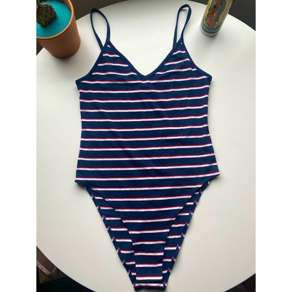 H&M cute retro style striped tank bodysuit NWOT